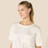 imageAmazon Essentials Womens Satin Sleeve TShirt and Short Sleepwear SetIvory