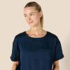 imageAmazon Essentials Womens Satin Sleeve TShirt and Short Sleepwear SetNavy