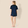 imageAmazon Essentials Womens Satin Sleeve TShirt and Short Sleepwear SetNavy