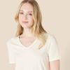 imageAmazon Essentials Womens Soft Cotton Blend Short Sleeve TShirt and Pant Sleepwear SetIvory