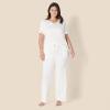 imageAmazon Essentials Womens Soft Cotton Blend Short Sleeve TShirt and Pant Sleepwear SetIvory