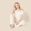 imageAmazon Essentials Womens Soft Cotton Blend Short Sleeve TShirt and Pant Sleepwear SetIvory