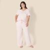 imageAmazon Essentials Womens Soft Cotton Blend Short Sleeve TShirt and Pant Sleepwear SetLight Pink