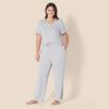 imageAmazon Essentials Womens Soft Cotton Blend Short Sleeve TShirt and Pant Sleepwear SetMedium Grey Heather