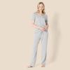 imageAmazon Essentials Womens Soft Cotton Blend Short Sleeve TShirt and Pant Sleepwear SetMedium Grey Heather