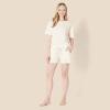 imageAmazon Essentials Womens Soft Cotton Blend Short Sleeve TShirt and Short Sleepwear SetIvory