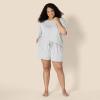 imageAmazon Essentials Womens Soft Cotton Blend Short Sleeve TShirt and Short Sleepwear SetMedium Grey Heather
