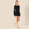imageAmazon Essentials womens Ribbed Cotton Blend Long Sleeve Lounge RomperBlack