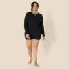 imageAmazon Essentials womens Ribbed Cotton Blend Long Sleeve Lounge RomperBlack