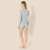 imageAmazon Essentials womens Ribbed Cotton Blend Long Sleeve Lounge RomperMedium Grey Heather