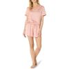 imageAmazon Essentials Womens Satin Short Sleeve VNeck TShirt and Short Sleepwear SetDusty Rose