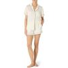 imageAmazon Essentials Womens Satin Sleeve ButtonDown Top and Short Sleepwear SetIvory