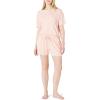 imageAmazon Essentials Womens Soft Cotton Blend Short Sleeve TShirt and Short Sleepwear SetLight Pink