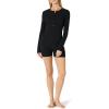 imageAmazon Essentials womens Ribbed Cotton Blend Long Sleeve Lounge RomperBlack