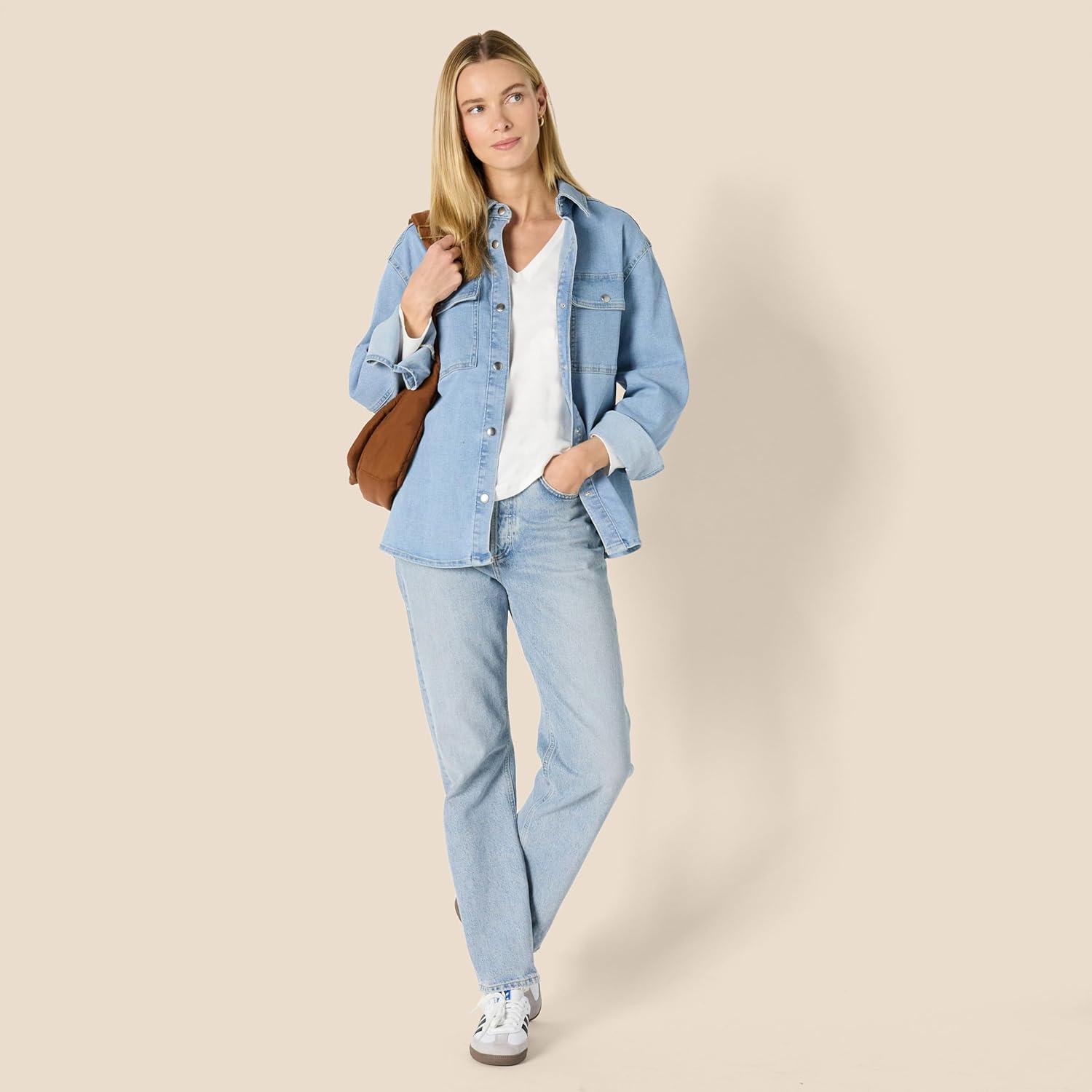 imageAmazon Essentials Womens 100 Cotton RegularFit LongSleeve VNeck TShirtWhite