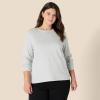 imageAmazon Essentials Womens 100 Cotton RegularFit LongSleeve Crewneck TShirtLight Grey Heather