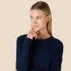 imageAmazon Essentials Womens 100 Cotton RegularFit LongSleeve Crewneck TShirtNavy