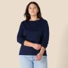 imageAmazon Essentials Womens 100 Cotton RegularFit LongSleeve Crewneck TShirtNavy