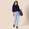 imageAmazon Essentials Womens 100 Cotton RegularFit LongSleeve Crewneck TShirtNavy