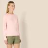 imageAmazon Essentials Womens 100 Cotton RegularFit LongSleeve Crewneck TShirtRose