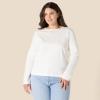 imageAmazon Essentials Womens 100 Cotton RegularFit LongSleeve Crewneck TShirtWhite