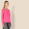 imageAmazon Essentials Womens 100 Cotton RegularFit LongSleeve VNeck TShirtHot Pink