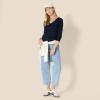 imageAmazon Essentials Womens 100 Cotton RegularFit LongSleeve VNeck TShirtNavy