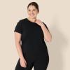 imageAmazon Essentials Womens Active Soft Cotton Crewneck Short Sleeve Yoga Workout Lightweight Cropped TShirtBlack