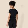 imageAmazon Essentials Womens Active Soft Cotton Crewneck Short Sleeve Yoga Workout Lightweight Cropped TShirtBlack
