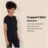 imageAmazon Essentials Womens Active Soft Cotton Crewneck Short Sleeve Yoga Workout Lightweight Cropped TShirtBlack