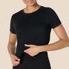 imageAmazon Essentials Womens Active Soft Cotton Crewneck Short Sleeve Yoga Workout Lightweight Cropped TShirtBlack