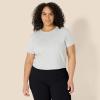 imageAmazon Essentials Womens Active Soft Cotton Crewneck Short Sleeve Yoga Workout Lightweight Cropped TShirtLight Grey Heather