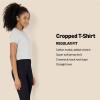 imageAmazon Essentials Womens Active Soft Cotton Crewneck Short Sleeve Yoga Workout Lightweight Cropped TShirtLight Grey Heather