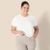 imageAmazon Essentials Womens Active Soft Cotton Crewneck Short Sleeve Yoga Workout Lightweight Cropped TShirtWhite
