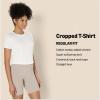 imageAmazon Essentials Womens Active Soft Cotton Crewneck Short Sleeve Yoga Workout Lightweight Cropped TShirtWhite