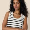 imageAmazon Essentials Womens RegularFit 100 Cotton Sleeveless Tank Top Pack of 2BlackMariner Stripe