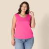 imageAmazon Essentials Womens RegularFit 100 Cotton Sleeveless Tank Top Pack of 2Hot PinkOatmeal Heather