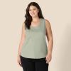 imageAmazon Essentials Womens RegularFit 100 Cotton Sleeveless Tank Top Pack of 2NavySage Green