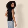 imageAmazon Essentials Womens RegularFit Cap Sleeve Pullover Mock Neck Sweater TopBlack