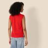 imageAmazon Essentials Womens RegularFit Cap Sleeve Pullover Mock Neck Sweater TopBright Poppy Red