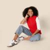 imageAmazon Essentials Womens RegularFit Cap Sleeve Pullover Mock Neck Sweater TopBright Poppy Red