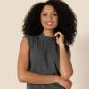 imageAmazon Essentials Womens RegularFit Cap Sleeve Pullover Mock Neck Sweater TopCharcoal Heather