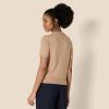 imageAmazon Essentials Womens RegularFit Short Sleeve Pullover Sweater TopCamel Heather