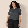 imageAmazon Essentials Womens RegularFit Short Sleeve Pullover Sweater TopCharcoal Heather