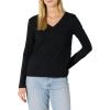 imageAmazon Essentials Womens 100 Cotton RegularFit LongSleeve VNeck TShirtBlack