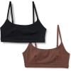 imageAmazon Essentials Womens Cotton Jersey Pull on Scoop Bralette Pack of 2BlackRich Hazel