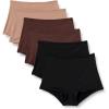 imageAmazon Essentials Womens Microfiber High Waisted Boyshort Pack of 6BlackRich HazelWashed Bronze