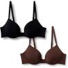 imageAmazon Essentials Womens Microfiber Lined Push Up Plunge Bra Pack of 2BlackRich Hazel