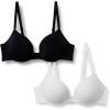 imageAmazon Essentials Womens Microfiber Lined Push Up Plunge Bra Pack of 2BlackWhite