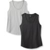 imageAmazon Essentials Womens RegularFit 100 Cotton Sleeveless Tank Top Pack of 2CharcoalLight Grey Heather